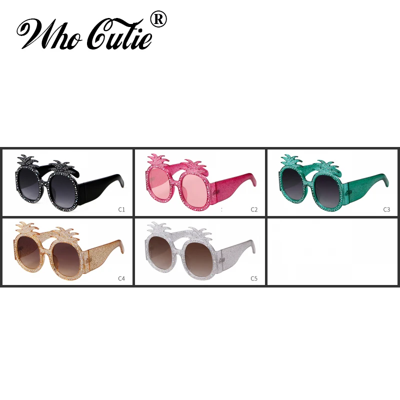 Женские солнцезащитные очки с ананасовым принтом WHO CUTIE роскошные брендовые