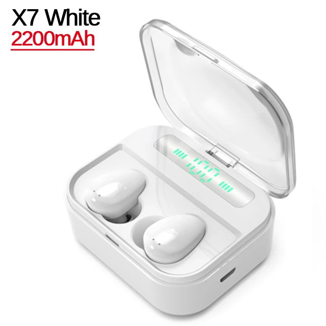 X7 White X7 2200 мАч TWS отпечатков пальцев сенсорный Bluetooth наушники, HD стерео беспроводные наушники, шум отмена Игровые наушники расстояние ≥30 м - Цвет: X7 White