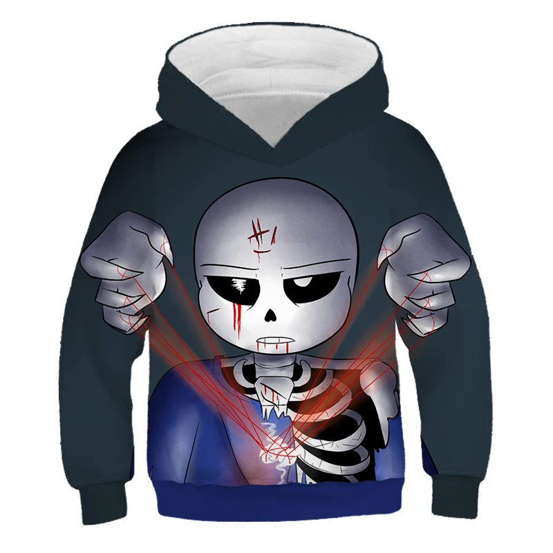 Детский свитер с капюшоном с 3D принтом в виде героя мультфильма «Undertale» Летняя Детская уличная модная Толстовка для отдыха для мальчиков и девочек