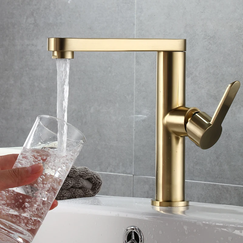 Senlesen All Copper Black Basin Faucet Hot and Cold Single Hole European Style Simple Golden Home Bathroom | Обустройство дома