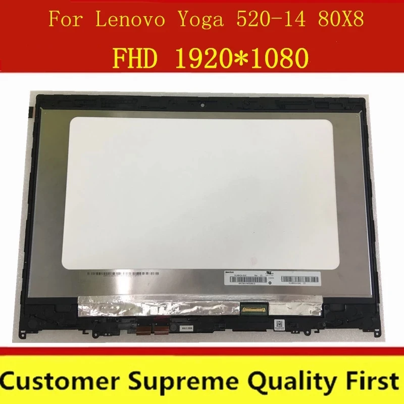 С рамкой 14 &quotдля Levono Йога 520 81C8 80X8 14IKB 14ikb FLEX5 светодиодный touch Экран дигитайзер для