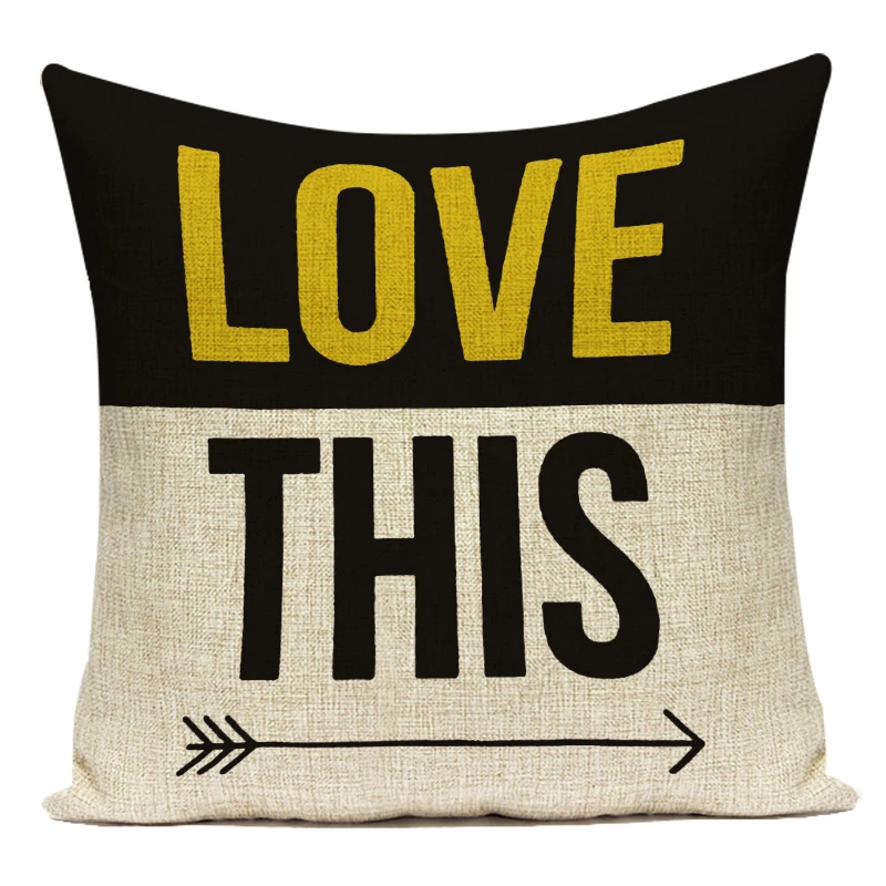 Чехол для диванной подушки ZXZXOON, лен/хлопок, черный/желтый, геометрический принт