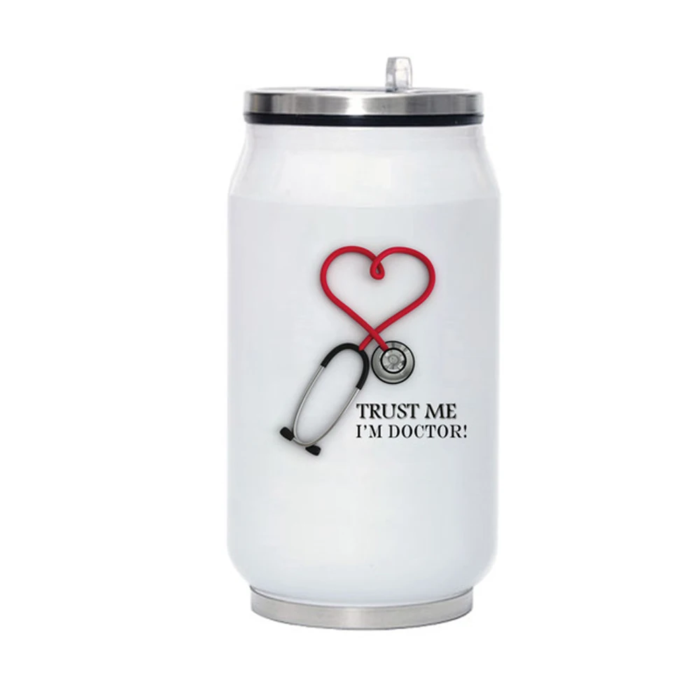 

Trust Me I Am Doctor 350ml Double Layer Stainless Steel Coffee Thermos Water Bottle