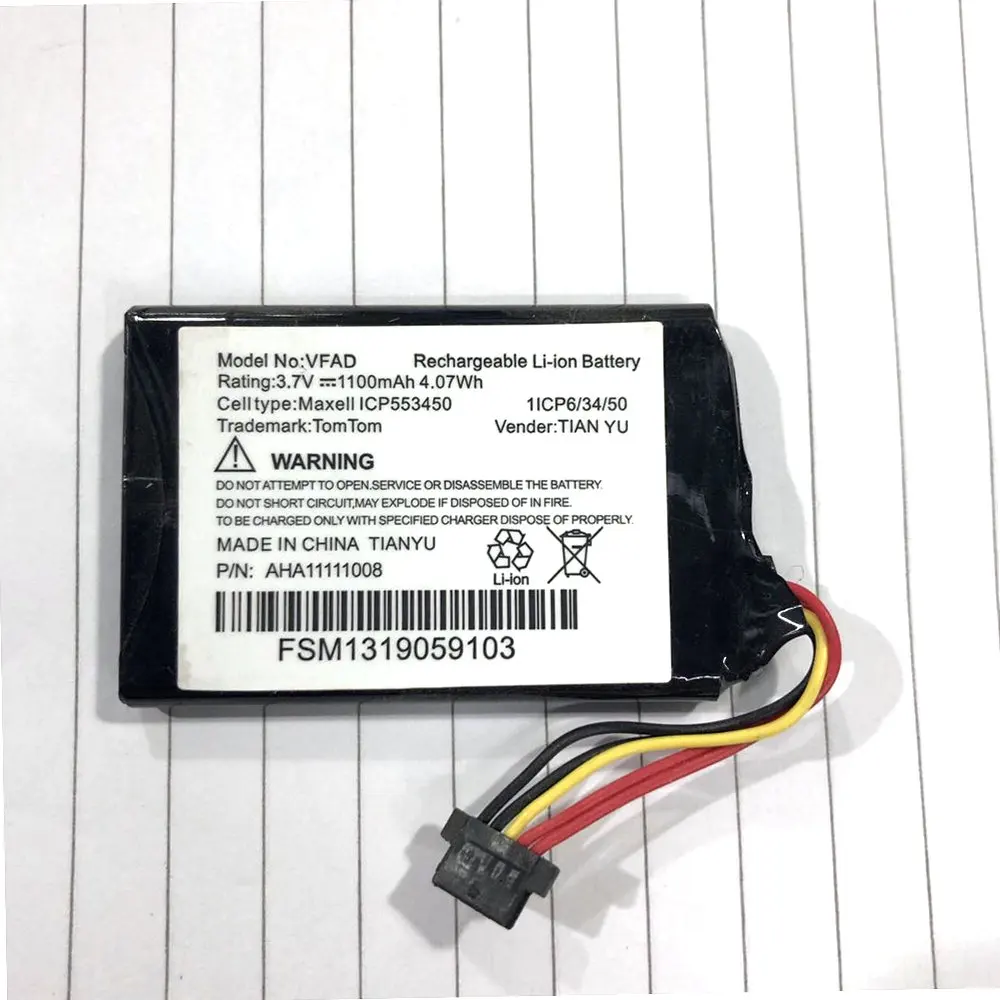 Аккумулятор для GPS AHA11111008 VFAD аккумулятор грузовика TomTom 4FL50 4FL60 Go 1100 GO 3 7 5000 5100 6000 PRO