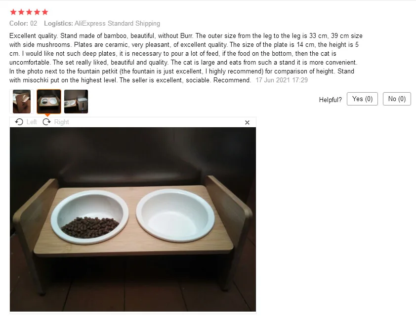 

Pet Eeeding Bowl Wooden Cat Bowl Drinker Adjustable Height Ceramic Bouble Bowl