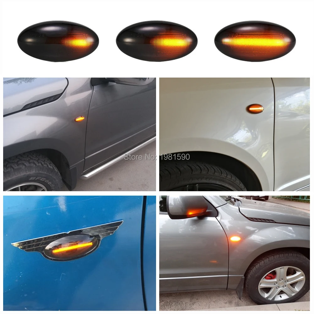 2 шт. светодиодный боковый маркер, указатели поворота для Suzuki Swift Jimmy Vitara SX4 Alto, автомобильные аксессуары - Испускаемый цвет: Dynamic