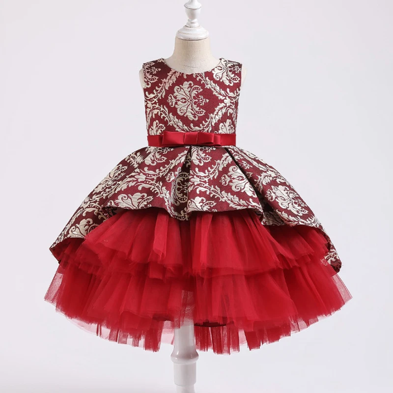 

Baby Girls Hi-low Tutu Dress Flower Girls Embroidery Long Prom Toddler Girls Princess Party Ball Gown Sleeveless Fall Pageant 3t