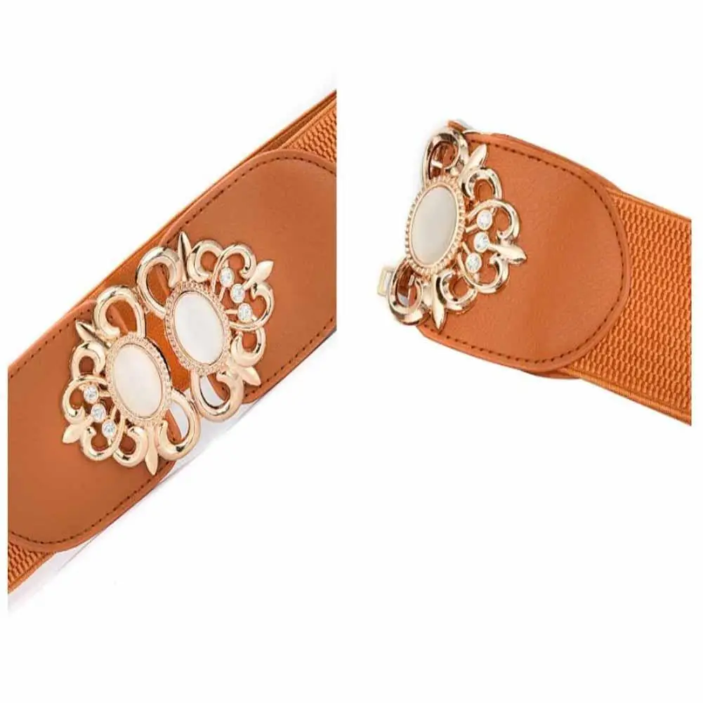 

Men And Women Waistband Gemstones Rhinestones Inlaid Elastic All-match Waist Belt