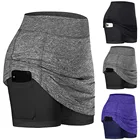 Женская Спортивная юбка с карманами, короткая юбка с УФ-защитой для бега, тенниса, гольфа, тренировок, фитнеса и бега