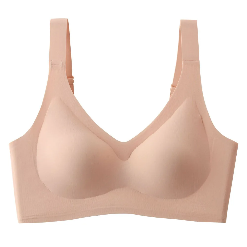 NHKDSASA Women's Support Wire Free Bra Comfort Sexy Push Up Bra Minimizer Candy Color One Piece Seamless Full Coverage Bralette