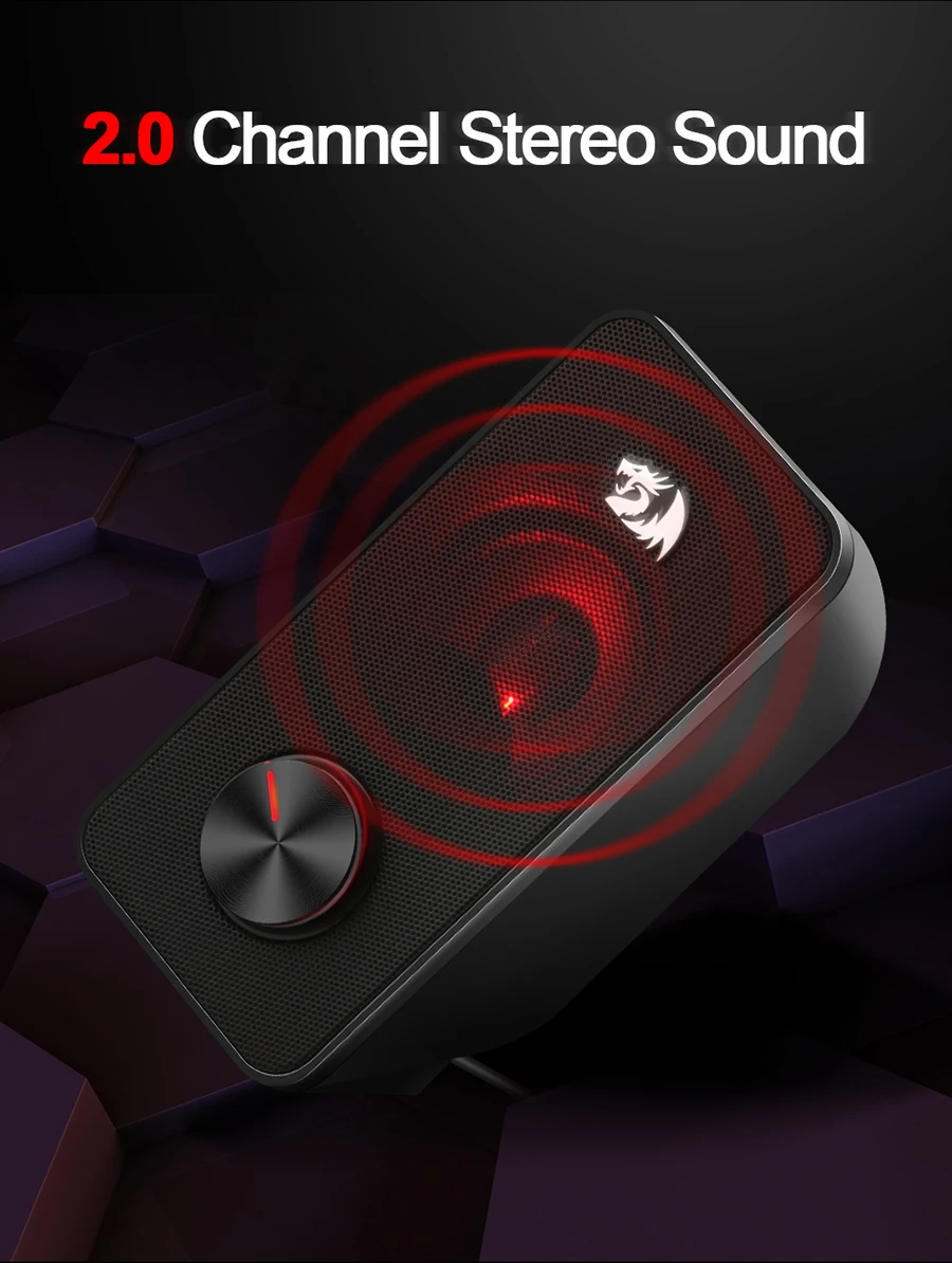 Redragon GS500 aux 3,5 мм мощный 2,0 стерео портативный мини динамик колонки звуковая панель для ПК компьютер ноутбук ТВ Mp3 громкоговорители