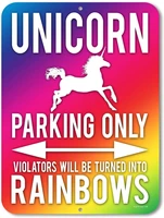 unicorn wall decor unicorn parking only sign violators will be turned into rainbows funny metal wall d%c3%a9cor