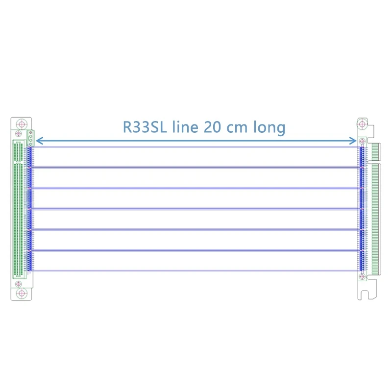 

R33SA image Card Extension Cable, High-Speed Stable Pci X16 to X16 Adapter Cable for Itx A4 Mini Chassis