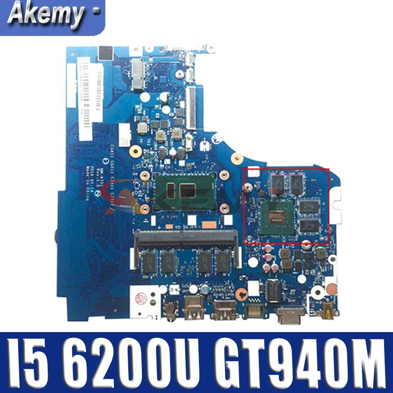 

Akemy NM-A751 материнская плата для ноутбука Lenovo 310-15ISK 510-15ISK ноутбук материнская плата Процессор I5 6200U GPU GT940M 4G RAM 100% тест