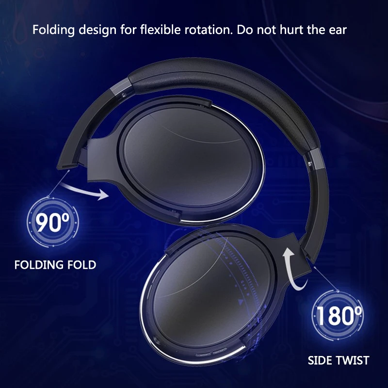 Hi Fi стерео наушники Bluetooth Музыкальная гарнитура шумоподавление с микрофоном для