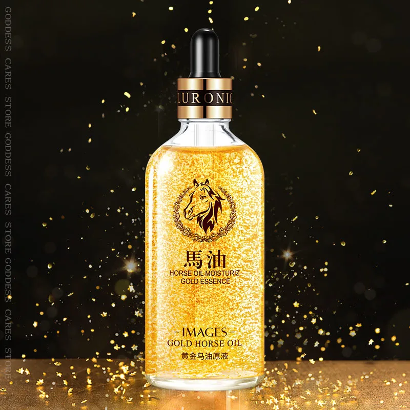 24k Золотая лошадь сыворотка масло Корея лицо 100 мл анти уход за морщинистой кожей