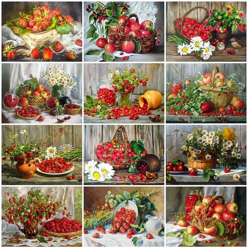 5D DIY наборы для алмазной живописи фруктов из мультфильмов с круглым носком AB