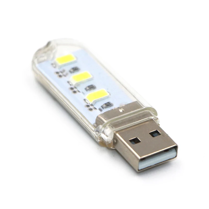 1pc Portable Keychain USB Power White/Warm 3 LED Night Light smart Lamp Cover White Disk Shape U | Электроника