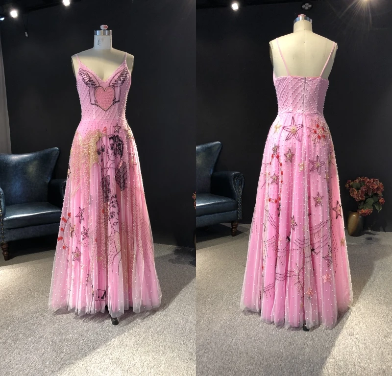 

Женское вечернее платье в пол, розовое ТРАПЕЦИЕВИДНОЕ ПЛАТЬЕ С V-образным вырезом, расширяющееся книзу, расширяющееся книзу, для вечеринки, ...