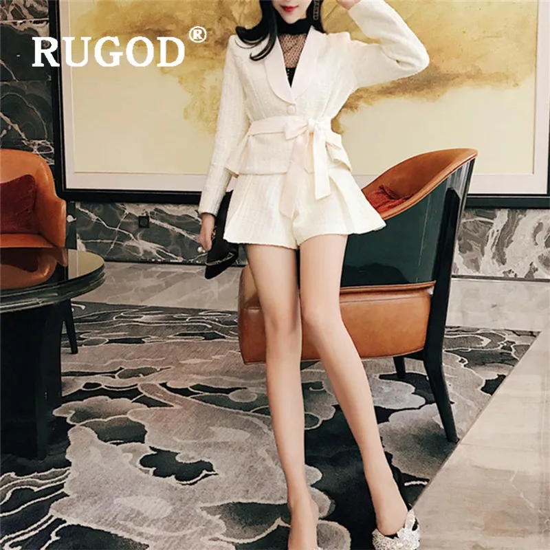 Женский твидовый костюм RUGOD яркий Шелковый комплект из двух предметов в