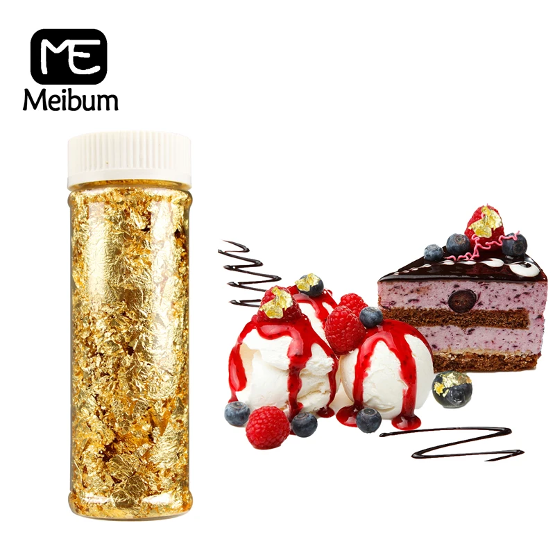Meibum Gold Foil For Decorating Wedding Birthday Pastry Mousse Cake DessertIce Cream Chocolate Fondant Decoration Tools |