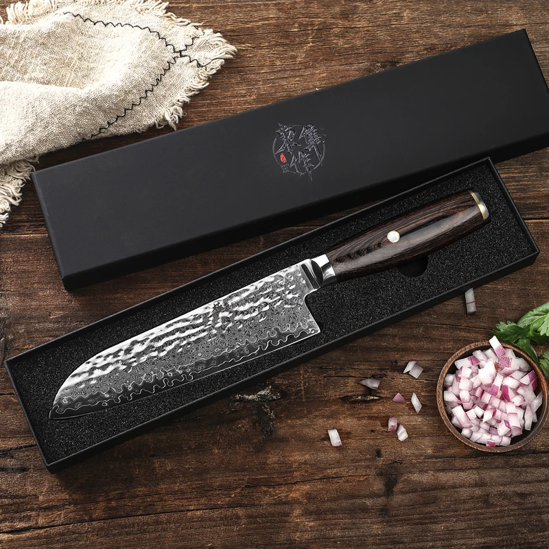 Кухонный нож Kyokuto из дамасской стали ножи шеф-повара сантоку диаметром 7 дюймов