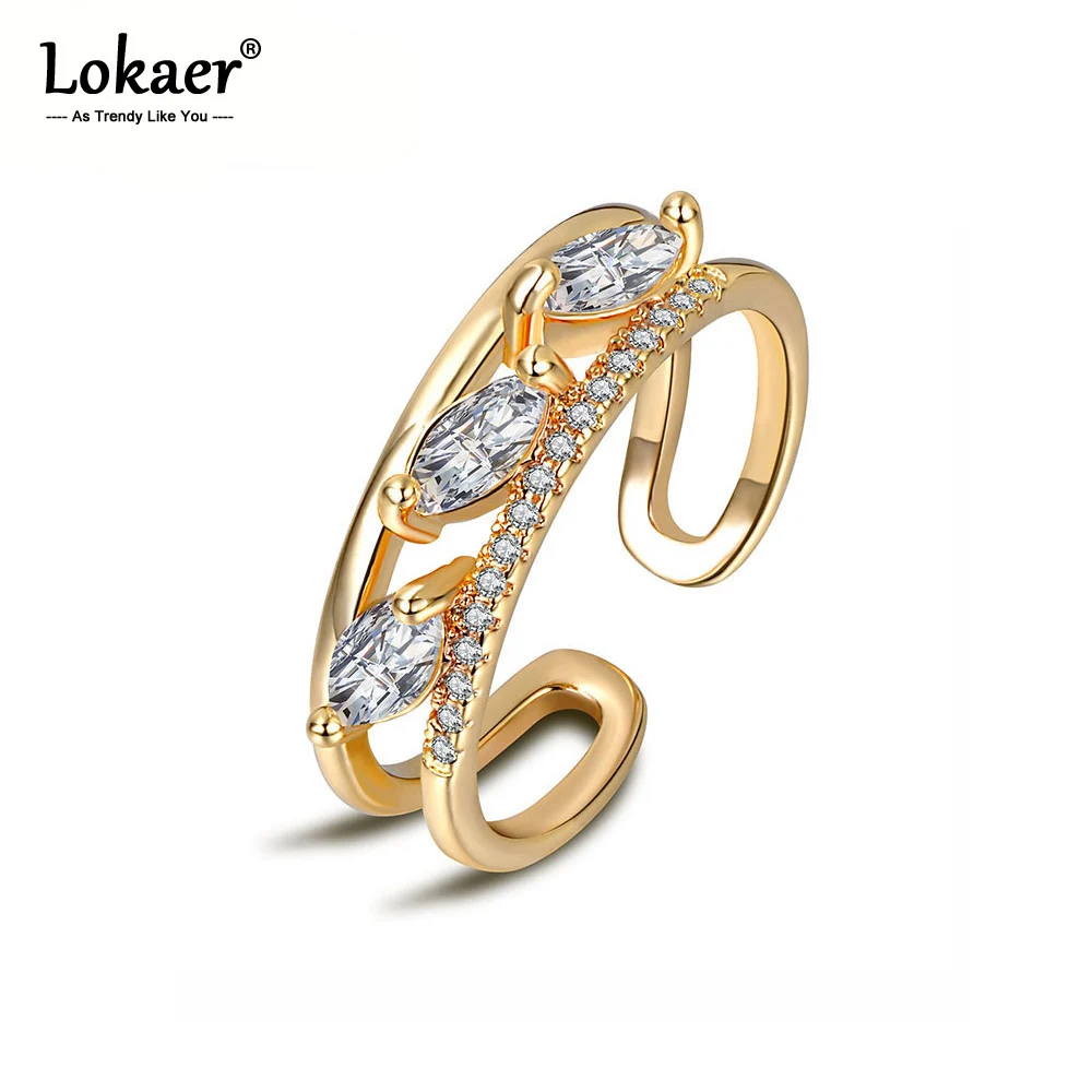 Женское кольцо Lokaer сверкающие стразы из органической кожи Простые открытые
