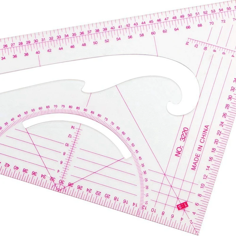 Sewing Ruler Set (4 Pcs) - Metric French Curve Pattern Grading Dressmaking Drawing Drafting Measure Template Too | Дом и сад