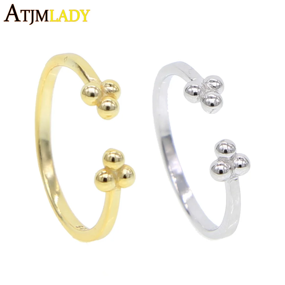 Женское Открытое кольцо из серебра 925 пробы с геометрическим рисунком | Украшения