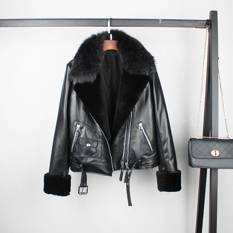 Зимние Теплые Куртки из натуральной овечьей кожи с хлопковой подкладкой женские