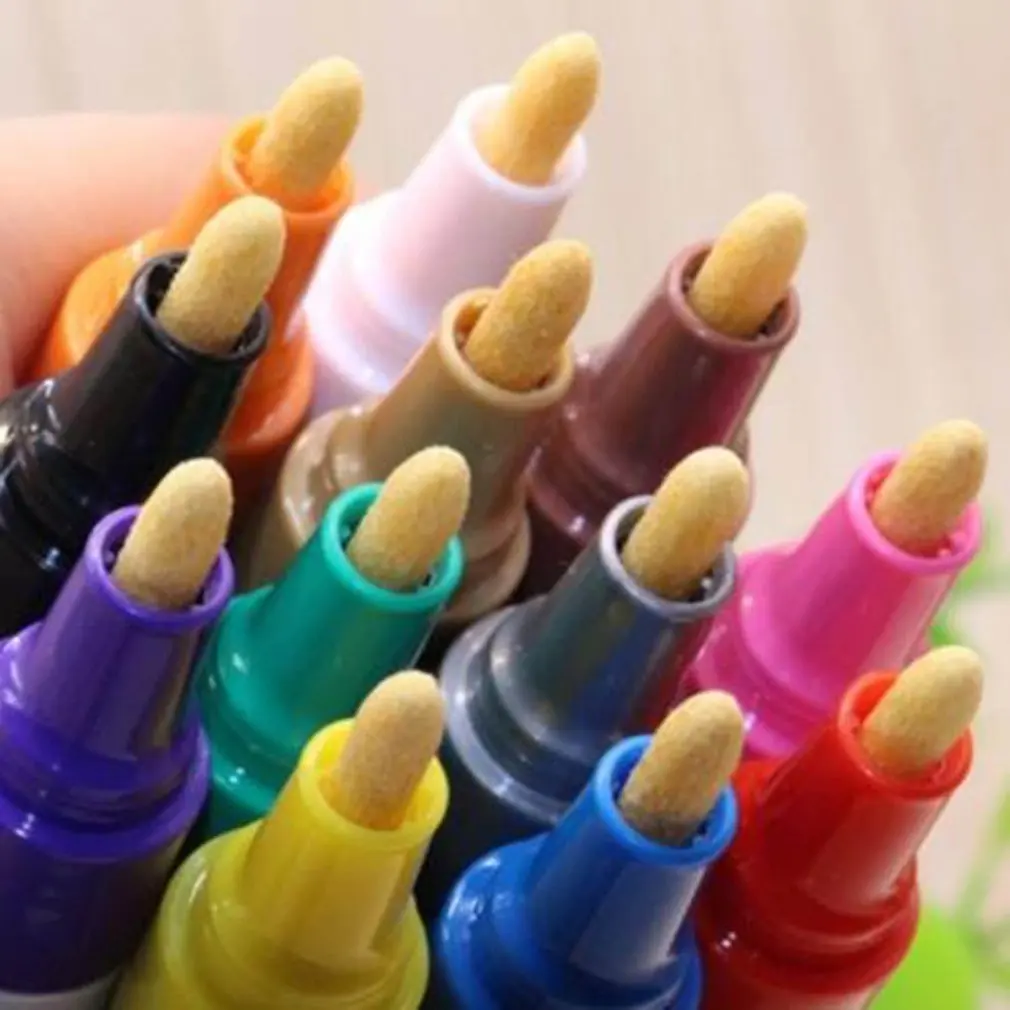 

Portable Smooth And Comfortable Write Smoothly Color Pen Tire Rubber Metal Permanent Paint Graffiti Scratch Mark Pen