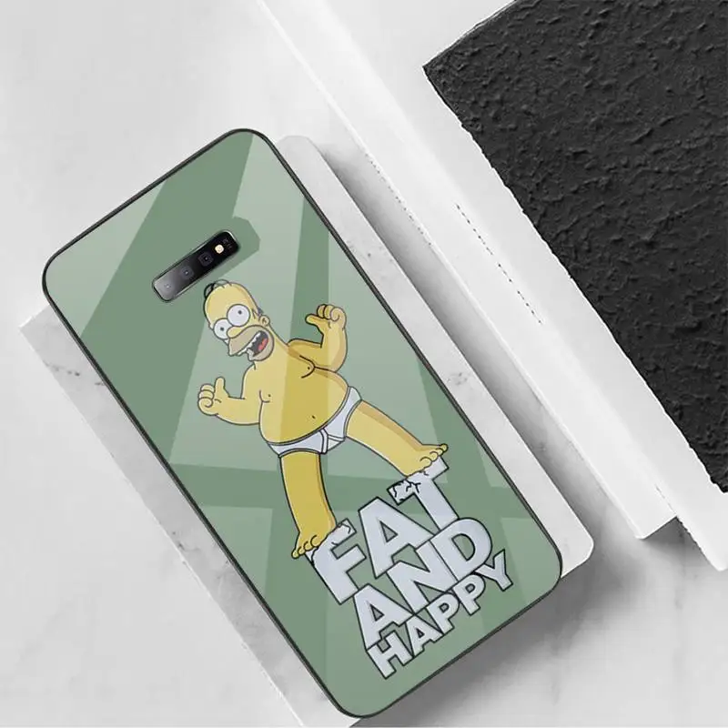 

Funny Homer J.Simpson cartoon Phone Case Tempered glass For Samsung S6 S7 edge S8 S9 S10 e plus note8 9 10 pro