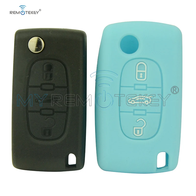 Remtekey CE0523 удаленное ключи 3 кнопки ключ силиконовый чехол для Peugeot Citroen спросить 433
