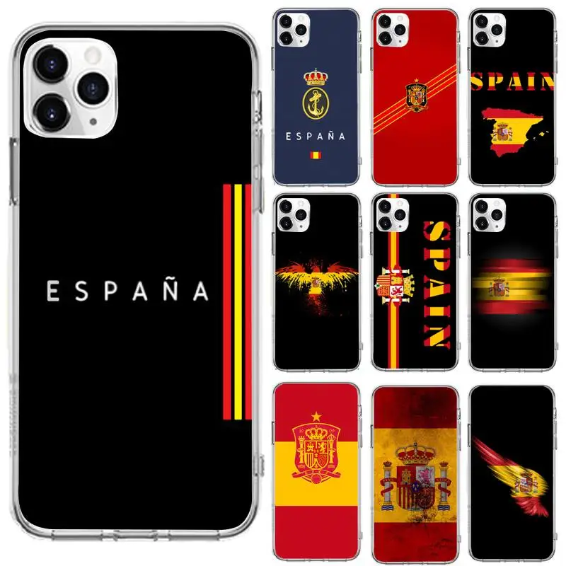 Прозрачный чехол для телефона с гербом Испании iPhone 6 7 8 11 12 s mini pro X XS XR MAX Plus|Бамперы|