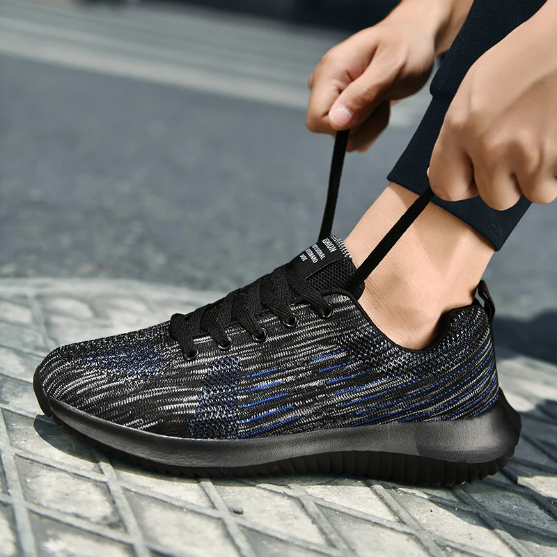 

2021 New Summer Men Sneakers Rubber Knitting Surface Damping Leisure Men Shoes Fashion Personality Walking Sneakers Breathable