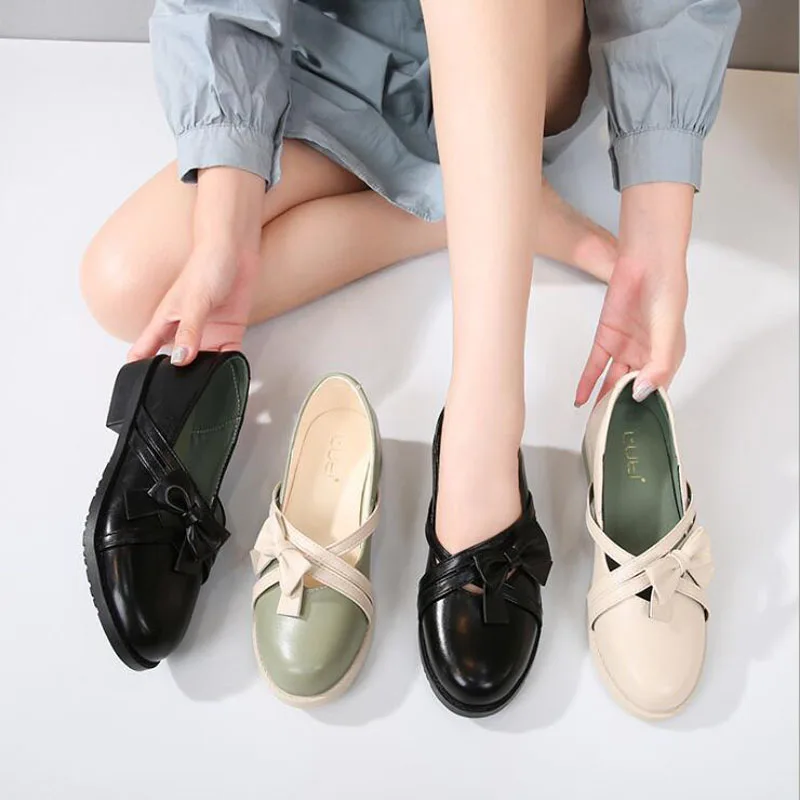 

Women Flats Genuine Leather Women Shoes Female Casual Flat Ballet Women Loafers Shoes Flat Women's Shoes Leather Chaussures