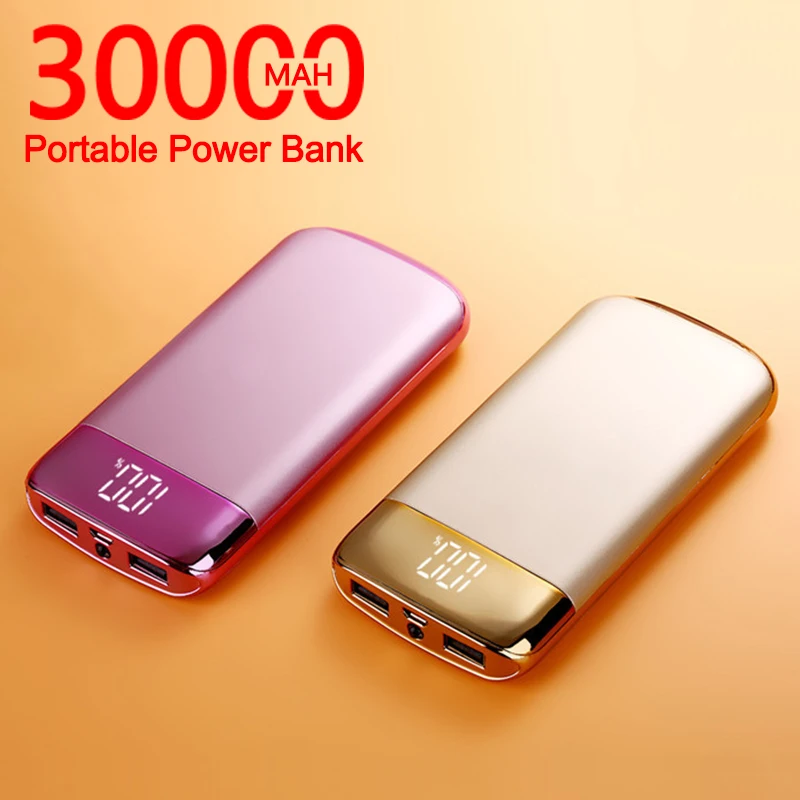 30000 мАч Внешний аккумулятор внешний USB LED портативный телефон быстрое зарядное
