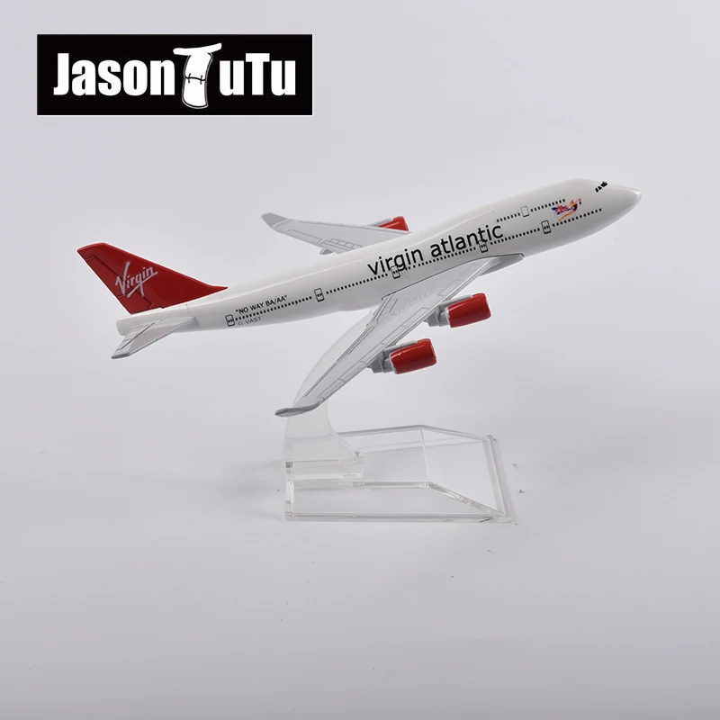 JASON TUTU 16cm Virgin Atlantic Airways Boeing 747 Airplane Model Plane Model Aircraft Diecast Metal 1/400 Scale Gift Collection