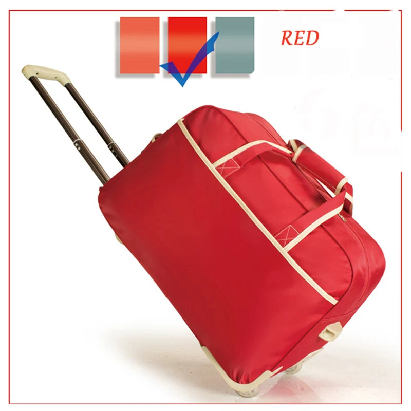 red Новая мужская и женская тележка чемодан для багажа на колесиках брендовый Повседневный утолщенный Складной Футляр Дорожная сумка на чемодан на колесах чемодан - Цвет: red