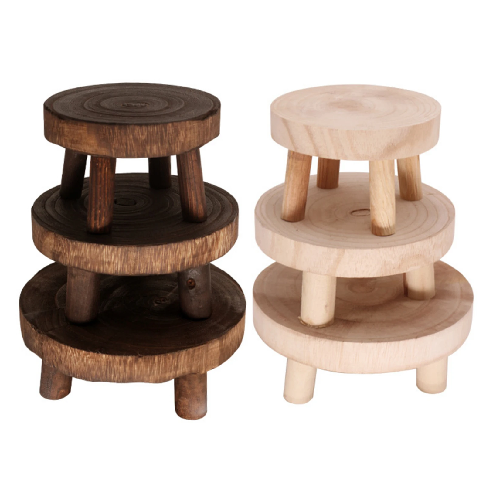 

Wooden Plant Stand Flower Pot Base Holder Stool Indoor Outdoor Garden Succulent Flower Display Plant Stand Shelf Garden Balcony