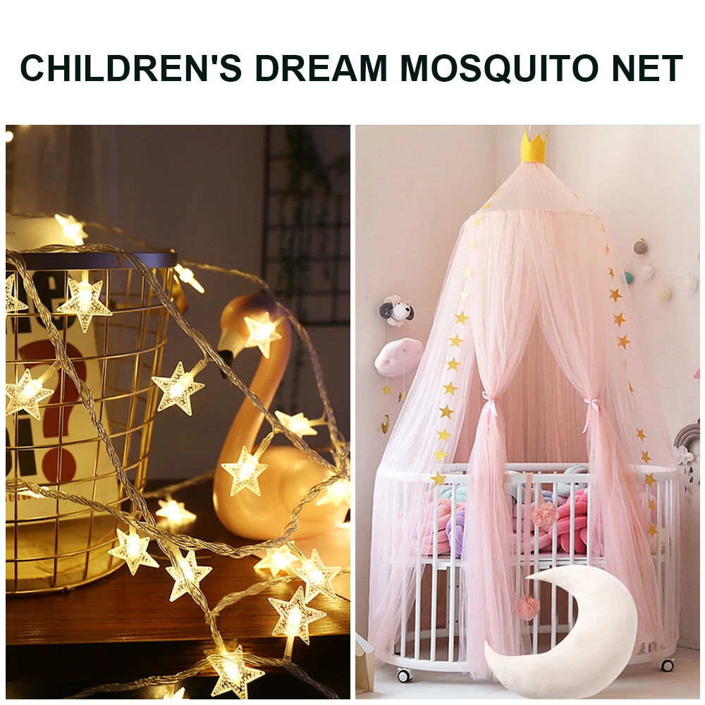 Круглая серая балдахина балдахин москитная сетка кровать со светодиодной