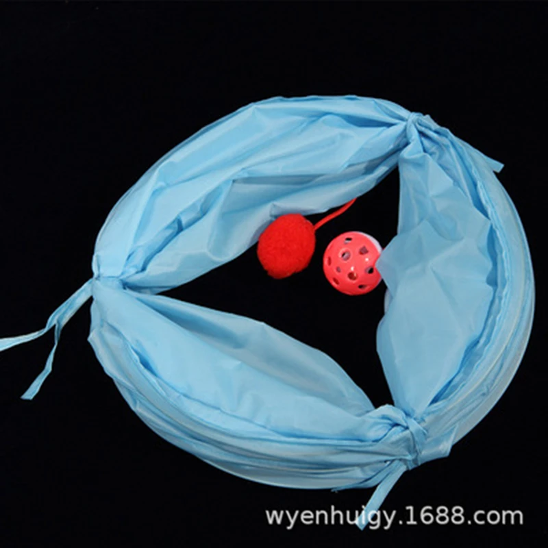 

Cat Foldable Pet Pipe Tunnel House Toy Channel Rolling Totoro Tunnel Tee Dog Cat Training Plaything Aisle with bell Pet Supplies