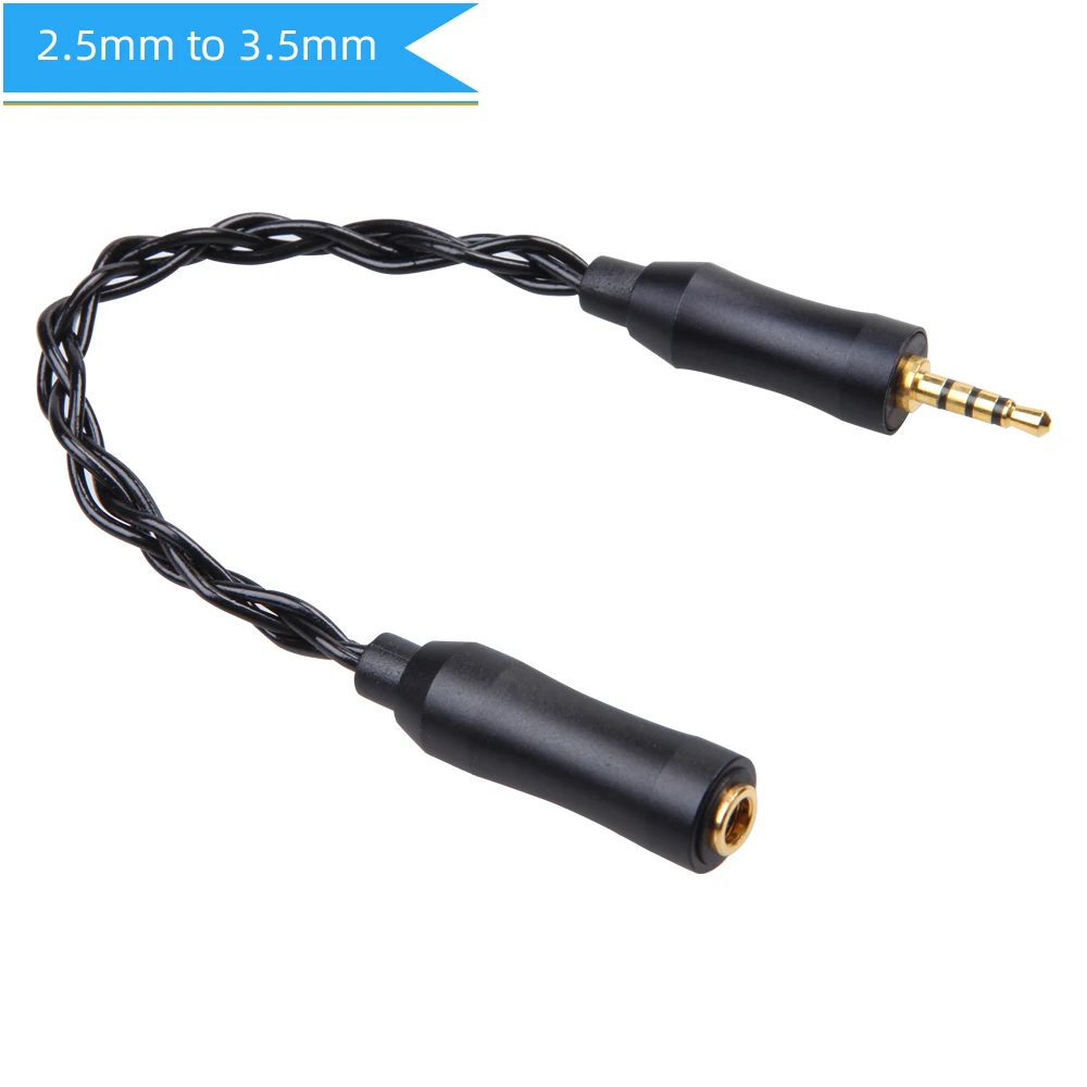 2.5mm to 3.5mm 4-х ядерный монокристаллический Медь посеребренный браслет Кабо сбалансированный аудио адаптер Мужской кабель для преобразования энергии стерео аудио кабель наушников для замены - Цвет: 2.5mm to 3.5mm