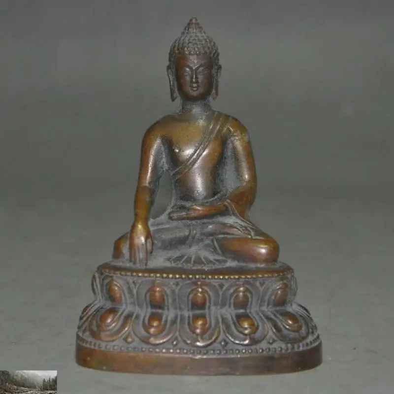 

old Tibetan Buddhism bronze Medicine Buddha Sakyamuni Shakyamuni Buddha statue