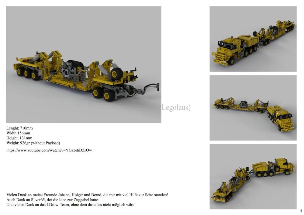 

ing Technology Building Block Engineering Car Mop Mop MOC-34732 Oshkosh M1070 Civil Version Tracker With Heavy Duty Trainer