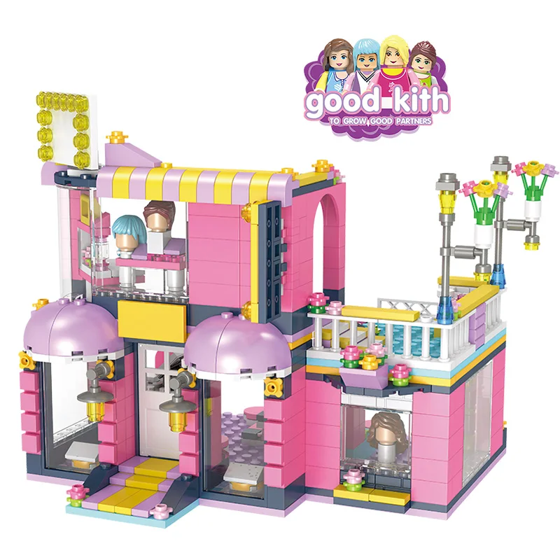 

686pcs City Hair Salon Model Building Blocks Friends Girls Stacking Bricks Creative Educational Toys for Girls Children