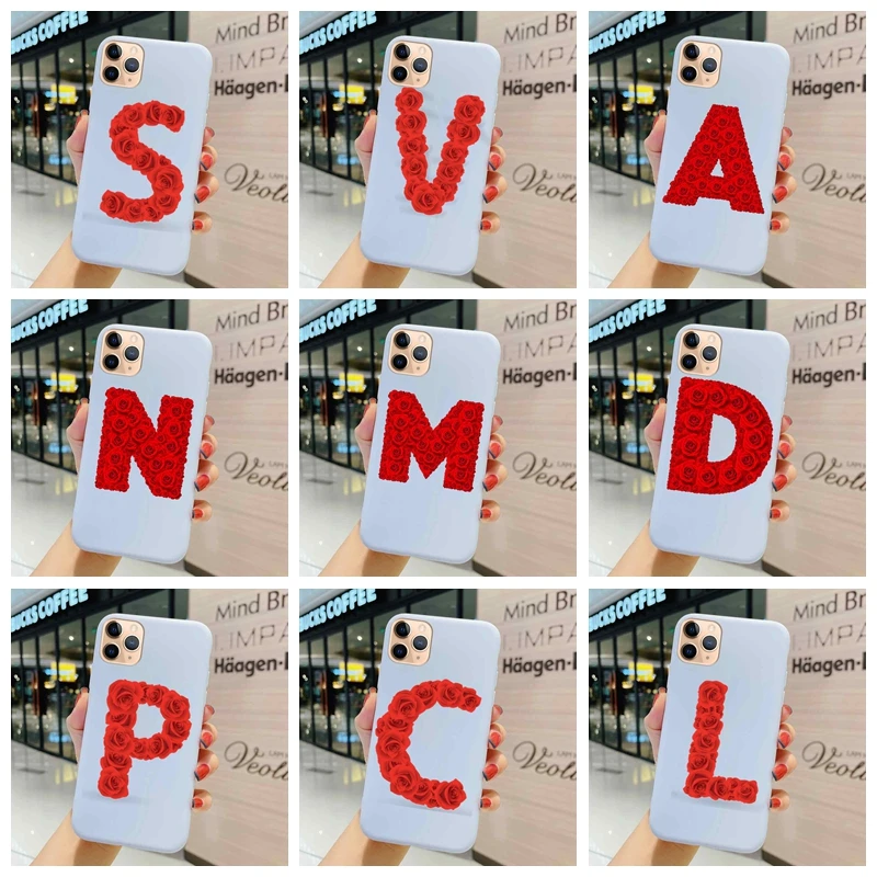 

Fetal Alphabet Carcasas For Xiaomi 8 9 10 Lite MI SE 6X A1 A2 A3 5X Pro 9T 9SE 11i 11x Silicone Soft Flower Girl Thin Case Cover