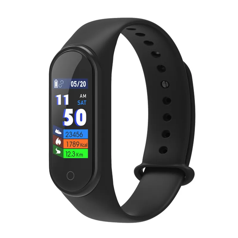 Black Smartband Soulusic M4 смарт-браслет 4 фитнес-трекер часы спортивный браслет пульсометр умный Браслет для измерения артериального давления браслет PK mi band 4 - Цвет: Black Smartband
