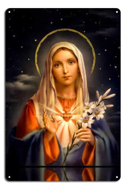 Virgin Mary of Guadalupe Catholic Mexican Plaque Metal Tin Sign Signage Living Room Cinema Kitchen Corridor Decoration 12*8 Inch | Дом и сад