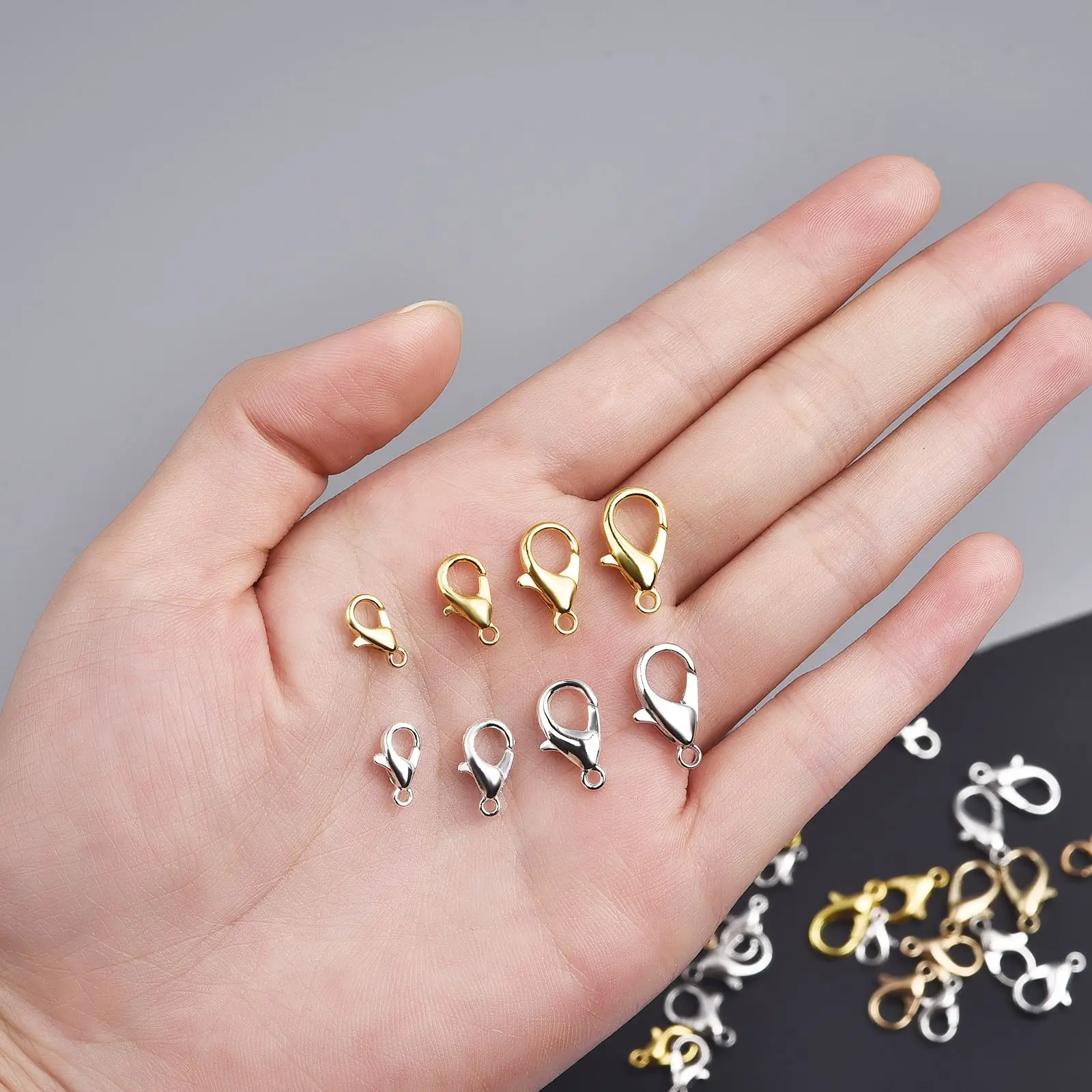 

40pcs Lobster Clasps Findings Jewelry Making Alloy Clasps DIY Necklace Bracelet Ends Closure Connectors Accessories Wholesale